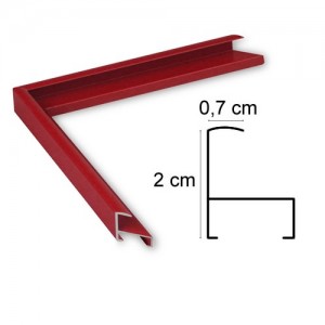 Cadre Aluminium rouge 30x50 avec Plexiglas et dos sur cadre et encadrement